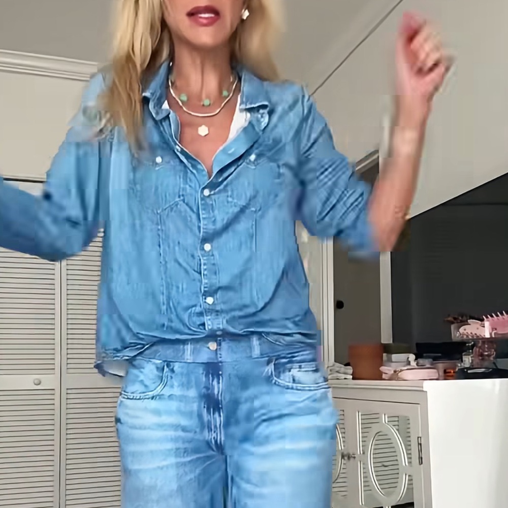 Viral  Blue Denim Jean PJ set